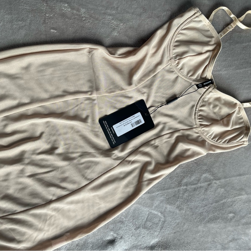 PLT- nude shape wear power mesh underwired light control slip dress